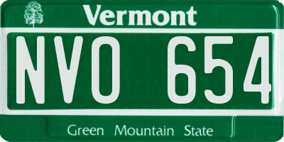 VT license plate NVO654