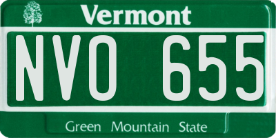 VT license plate NVO655