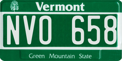 VT license plate NVO658