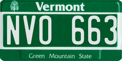 VT license plate NVO663