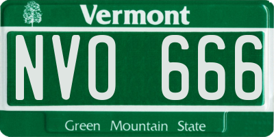 VT license plate NVO666
