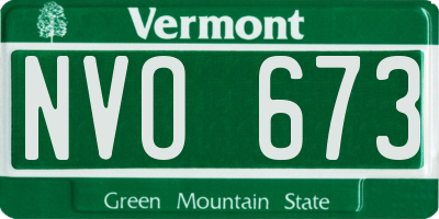 VT license plate NVO673