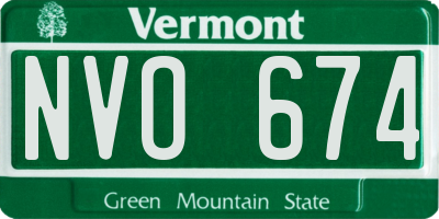 VT license plate NVO674