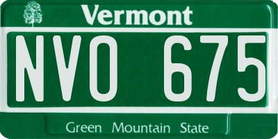 VT license plate NVO675