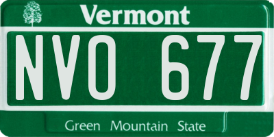 VT license plate NVO677