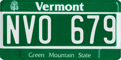 VT license plate NVO679