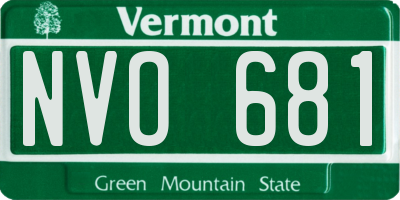 VT license plate NVO681