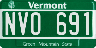 VT license plate NVO691