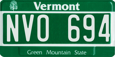 VT license plate NVO694
