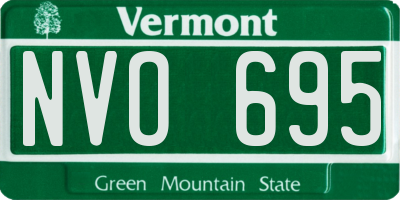 VT license plate NVO695