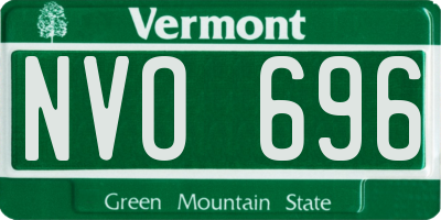 VT license plate NVO696