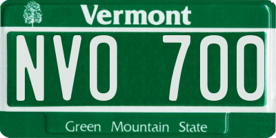 VT license plate NVO700
