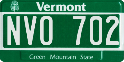 VT license plate NVO702