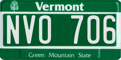 VT license plate NVO706
