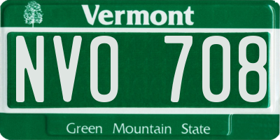 VT license plate NVO708
