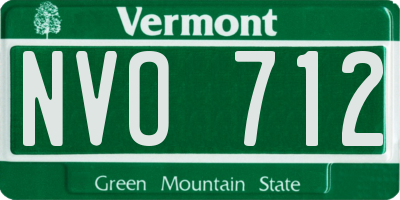 VT license plate NVO712
