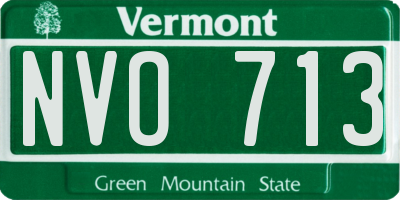VT license plate NVO713