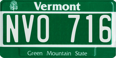 VT license plate NVO716