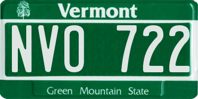 VT license plate NVO722
