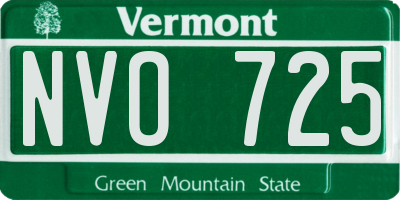 VT license plate NVO725