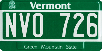 VT license plate NVO726
