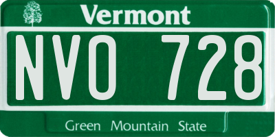 VT license plate NVO728