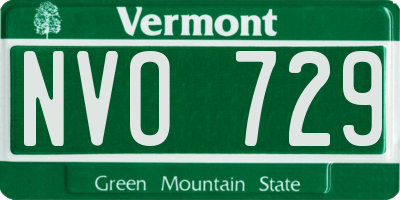 VT license plate NVO729