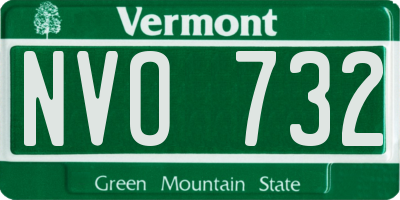 VT license plate NVO732
