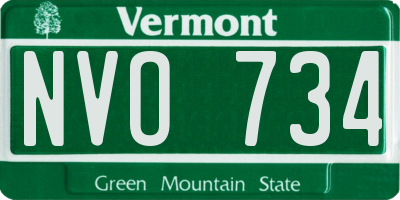 VT license plate NVO734