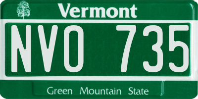 VT license plate NVO735
