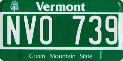 VT license plate NVO739