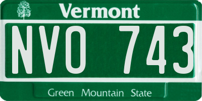 VT license plate NVO743