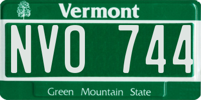 VT license plate NVO744