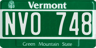 VT license plate NVO748