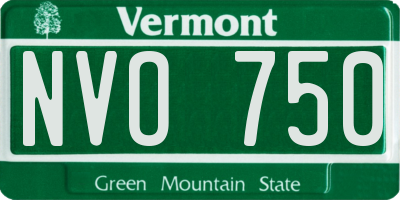 VT license plate NVO750