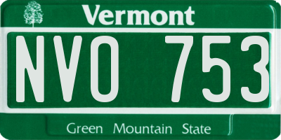 VT license plate NVO753