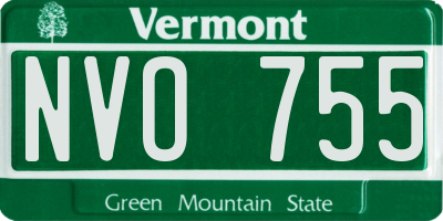 VT license plate NVO755