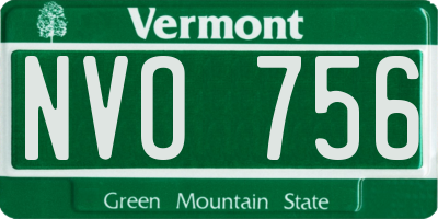 VT license plate NVO756