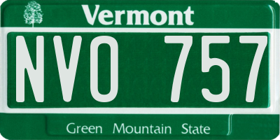 VT license plate NVO757