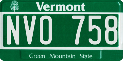VT license plate NVO758