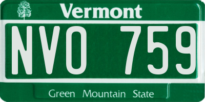 VT license plate NVO759