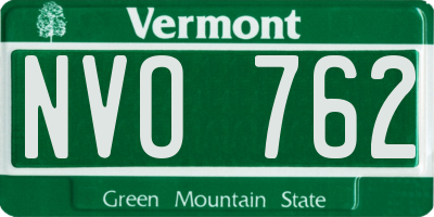 VT license plate NVO762