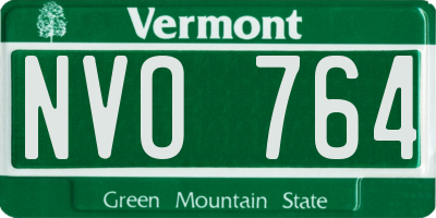 VT license plate NVO764