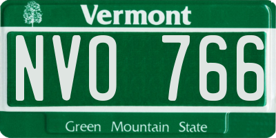 VT license plate NVO766