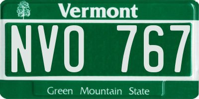 VT license plate NVO767