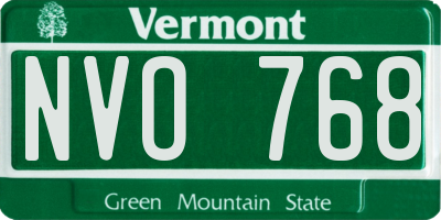 VT license plate NVO768