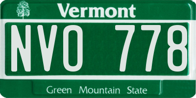 VT license plate NVO778