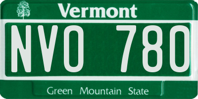 VT license plate NVO780