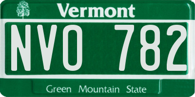 VT license plate NVO782
