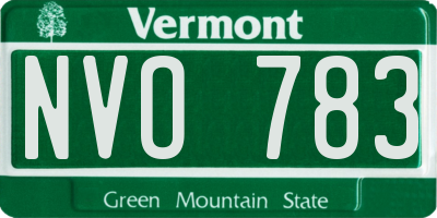 VT license plate NVO783